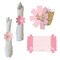 Big Dot of Happiness Hello Little One - Pink and Gold - Girl Baby Shower Paper Napkin Holder - Napkin Rings - Set of 24